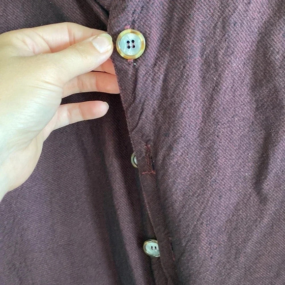 CP shades vintage burgundy textured lightweight button down shacket top - Picture 3 of 8